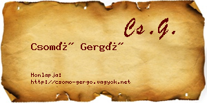 Csomó Gergő névjegykártya